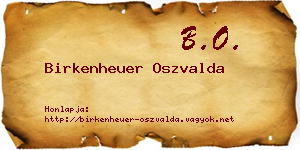Birkenheuer Oszvalda névjegykártya